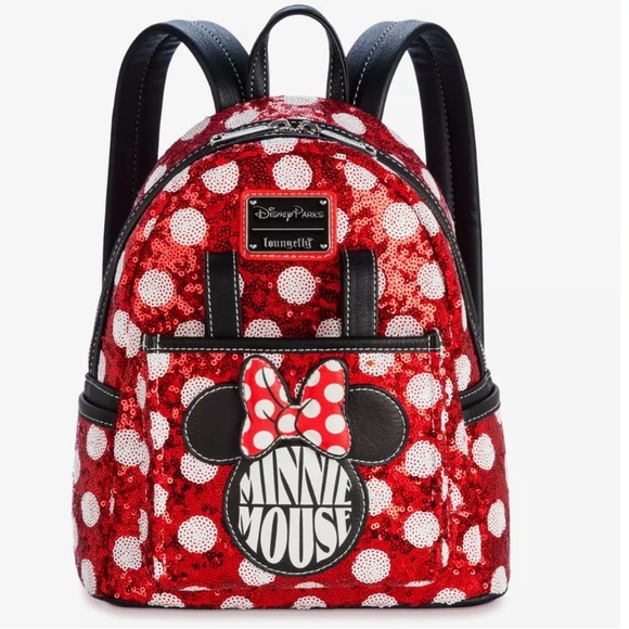 Minnie Mouse Sequin Polka Dot Loungefly Mini Backpack - Picture 1 of 6
